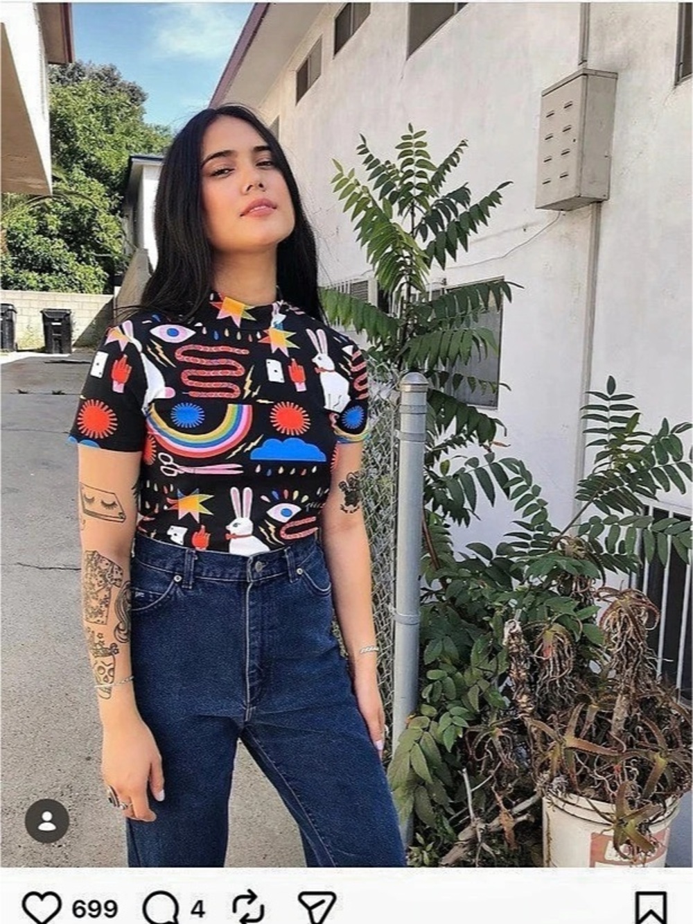 nooworks Mock Neck Tee MAGIC print